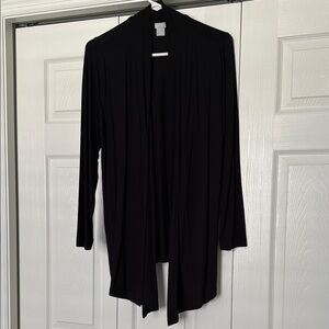 Chico’s Elegant Black Open Cardigan Sweater.